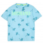 Βαμβακερό μπλουζάκι με τύπωμα φοίνικα, σε γαλάζιο χρώμα Benetton 228647 