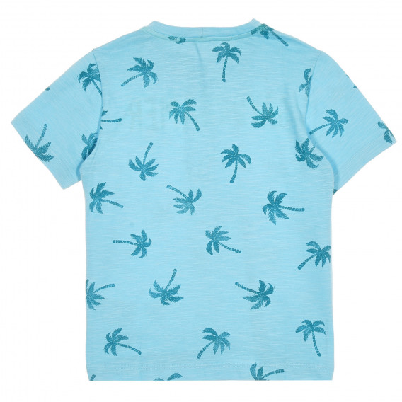 Βαμβακερό μπλουζάκι με τύπωμα φοίνικα, σε γαλάζιο χρώμα Benetton 228650 4