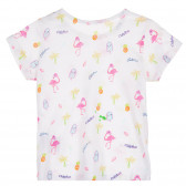 Βαμβακερό μπλουζάκι με γραφική εκτύπωση για ένα λευκό μωρό Benetton 228654 4