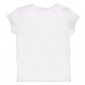 Βαμβακερή μπλούζα με κοντά μανίκια και λευκή επιγραφή Benetton 228666 4