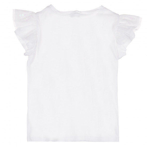 Μπλουζάκι με τούλι και πούλιες στα μανίκια για ένα λευκό μωρό Benetton 228670 4