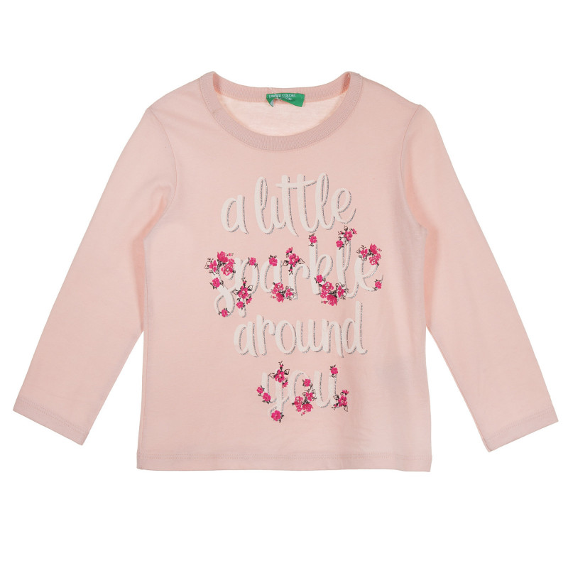Βαμβακερή μπλούζα με λουλουδάτο τόνους για ένα μωρό, ροζ  228679