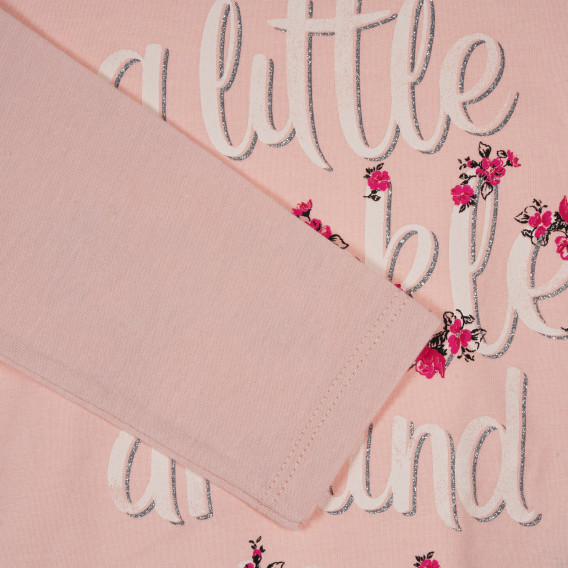 Βαμβακερή μπλούζα με λουλουδάτο τόνους για ένα μωρό, ροζ Benetton 228681 3