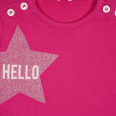 Μπλούζα με τύπωμα και επιγραφή για ένα μωρό, σκούρο ροζ Benetton 228754 2