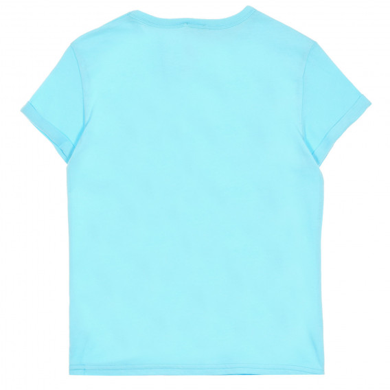 Μπλουζάκι με απλικέ, γαλάζιο Benetton 228767 3