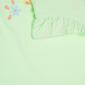 Βαμβακερό μπλουζάκι με κέντημα και μπούκλες για ένα μωρό, πράσινο Benetton 228826 2