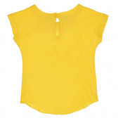 Βαμβακερό μπλουζάκι με επιμήκη πλάτη και εκτύπωση για ένα μωρό, κίτρινο Benetton 228840 4