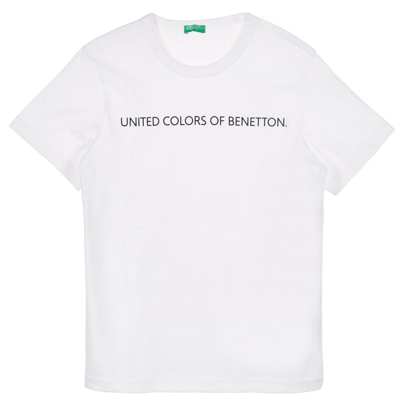 Βαμβακερό μπλουζάκι με το εμπορικό σήμα, λευκό  228876