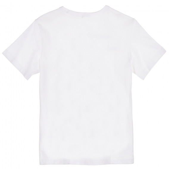Βαμβακερό μπλουζάκι με το εμπορικό σήμα, λευκό Benetton 228879 4