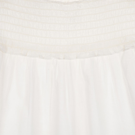 Αμάνικη βαμβακερή μπλούζα με ελαστική κορυφή, λευκή Benetton 228913 2