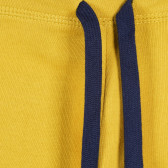 Βαμβακερό παντελόνι με το λογότυπο της μάρκας για ένα μωρό, κίτρινο Benetton 228965 2