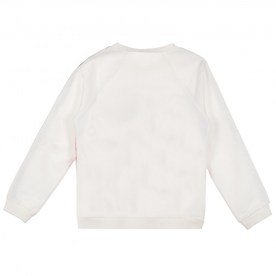 Βαμβακερή μπλούζα με τύπωμα Mickey και Minnie, λευκή Benetton 228993 4