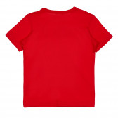 Βαμβακερό μπλουζάκι με την επιγραφή της μάρκας για ένα μωρό, κόκκινο Benetton 229084 4