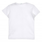 Βαμβακερό μπλουζάκι με επωνυμία, λευκή Benetton 229116 4