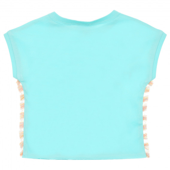 Βαμβακερό μπλουζάκι με τύπωμα και περιθώριο για ένα μωρό, γαλάζιο Benetton 229200 4
