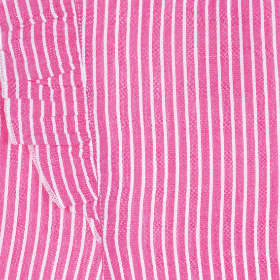 Αμάνικη βαμβακερή μπλούζα με μπούκλες σε άσπρες και ροζ ρίγες Benetton 229218 2