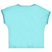 Βαμβακερό μπλουζάκι με επιγραφή brocade, ανοιχτό μπλε Benetton 229255 8