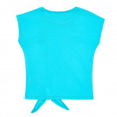 Βαμβακερό μπλουζάκι με γραφική εκτύπωση και κορδέλα για μωρό, μπλε Benetton 229282 4