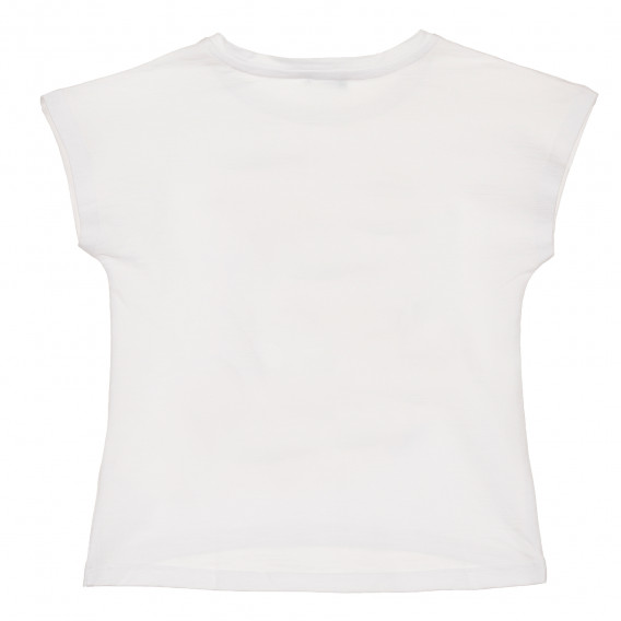 Βαμβακερό μπλουζάκι με γραφική εκτύπωση και επιγραφή Χαμένο σε ένα όνειρο, λευκό Benetton 229286 4
