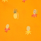 Βαμβακερή μπλούζα με μπούκλες για ένα μωρό, πορτοκαλί Benetton 229300 2