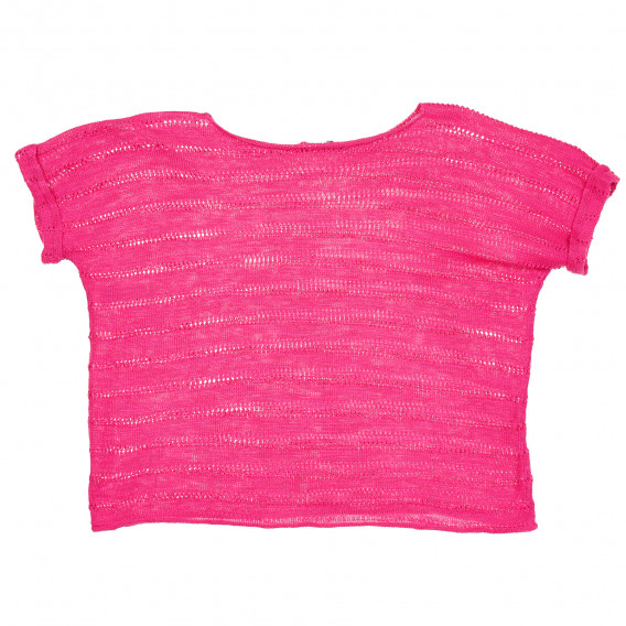 Πλεκτό μπλουζάκι, ροζ Benetton 229313 3