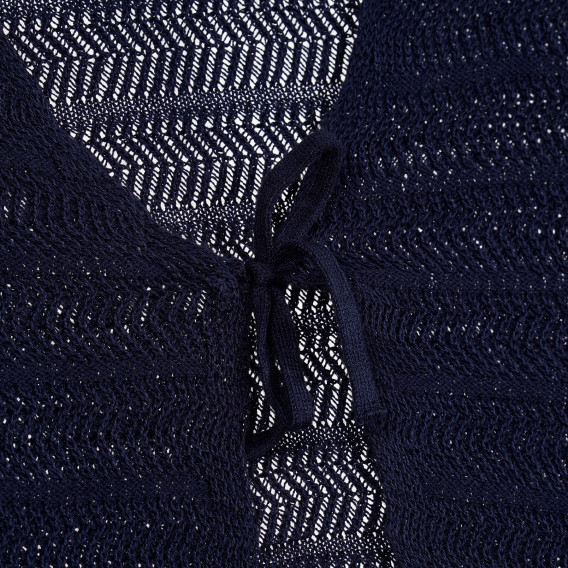 Βαμβακερό γιλέκο με κοντά μανίκια και γραβάτες, σκούρο μπλε Benetton 229315 2
