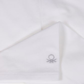 Κοντό βαμβακερό κολάν με κεντητό λογότυπο, λευκό Benetton 229335 2