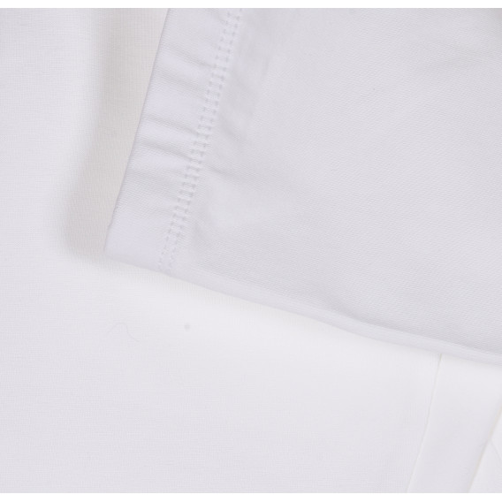 Κοντό βαμβακερό κολάν με κεντητό λογότυπο, λευκό Benetton 229336 3