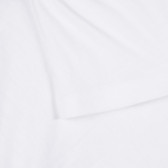 Βαμβακερή μπλούζα με λαιμόκοψη με σούφρες, σε λευκό Benetton 229343 3