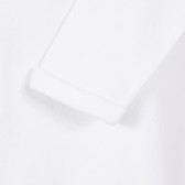 Μακρυμάνικη μπλούζα με επιγραφή, λευκή Benetton 229367 3