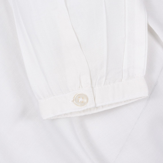 Μακρυμάνικο, λευκό πουκάμισο με βολάν Benetton 229375 3