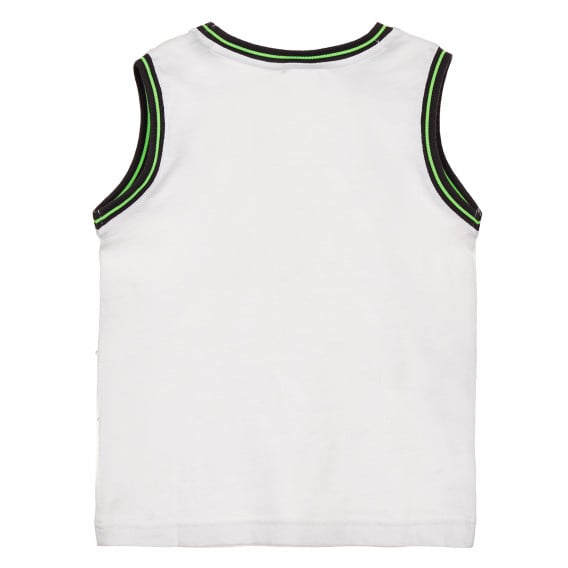 Βαμβακερή μπλούζα με την επιγραφή Παραλία, λευκό Benetton 229386 4