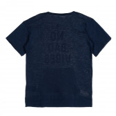 Βαμβακερό μπλουζάκι με επιγραφή No bad vibes, σκούρο μπλε Benetton 229453 4