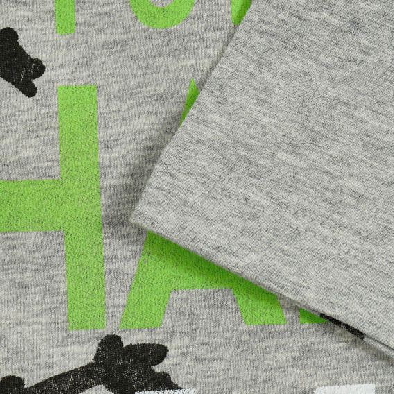 Βαμβακερό μπλουζάκι με γραφική εκτύπωση, γκρι Benetton 229474 3