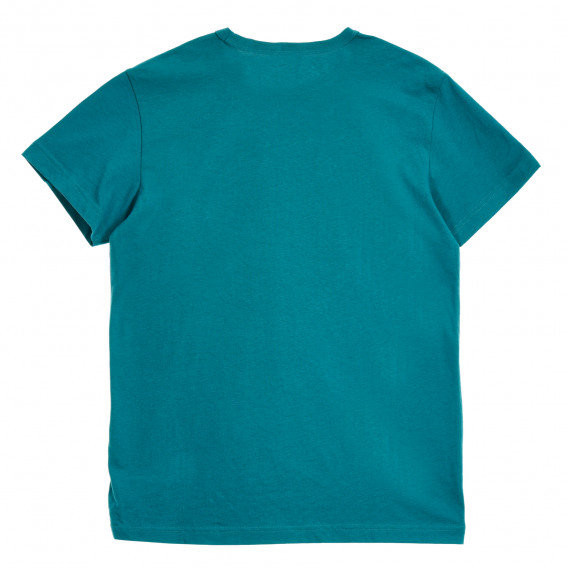 Βαμβακερό μπλουζάκι με πούλιες απλικέ, μπλε Benetton 229487 4