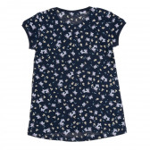 Βαμβακερό μπλουζάκι με floral τύπωμα και επιγραφή, μπλε Benetton 229502 4