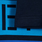 Βαμβακερό μπλουζάκι με πολύχρωμη επιγραφή της μάρκας, μπλε Benetton 229559 3