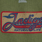 Βαμβακερό μπλουζάκι με επιγραφή, πράσινο Benetton 229566 2