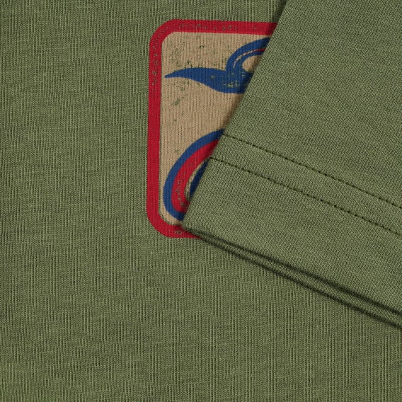 Βαμβακερό μπλουζάκι με επιγραφή, πράσινο Benetton 229567 3