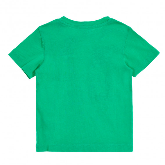 Βαμβακερό μπλουζάκι με απλικέ και επιγραφή, πράσινο Benetton 229584 4