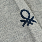 Βαμβακερό μπλουζάκι με το λογότυπο της μάρκας, σε γκρι χρώμα Benetton 229613 3