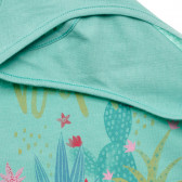 Βαμβακερή μπλούζα με floral σχέδιο, γαλάζια Benetton 229617 3