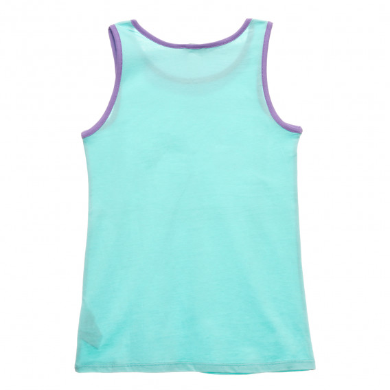 Βαμβακερή μπλούζα με μωβ τόνους και λογότυπο μάρκας, σε ανοιχτό μπλε Benetton 229637 4