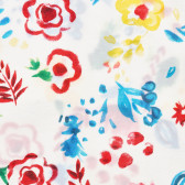 Βαμβακερή μπλούζα με σούφρες και λουλουδάτο μοτίβο, λευκό Benetton 229639 2