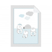 110x140 εκ. Μαλακή κουβέρτα μωρού με οικογένεια sherpa Penguin, μπλε Kikkaboo 229699 