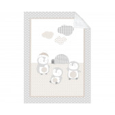 110x140 cm Μαλακή κουβέρτα μωρού με sherp, με την οικογένεια Penguin, μπεζ Kikkaboo 229700 