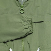 Μπουφάν με φερμουάρ και κουκούλα, πράσινο Midimod 230119 3