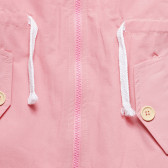 Μπουφάν με φερμουάρ και κουκούλα, σε ροζ χρώμα Midimod 230122 2