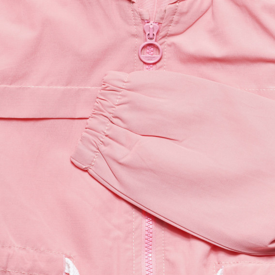 Μπουφάν με φερμουάρ και κουκούλα, σε ροζ χρώμα Midimod 230123 3