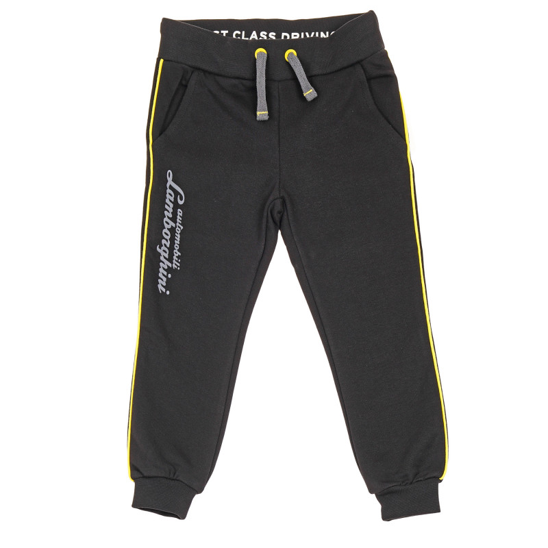 Μαύρο παντελόνι με κίτρινα στοιχεία, για αγόρια  230216
